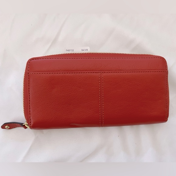 Coach Ashley leather zip around wallet f48102 Vermillion - Picture 2 of 6